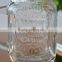 Transparent mason jar glass mug with lid and straw