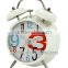 white twin bell clock,table clock