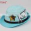 American Texas Ranger Hat Cowboy Style Fedora Straw Cap for Kids Baby Child
