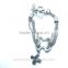 New Arrival Cross Charm Male Metal Bangles Peach Hearts Bracelet Design