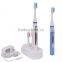 Sonic viberation electric toothbrush with three heads