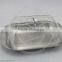 Metal butter dish with transparent lid