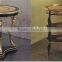 Italy Brilliant Crystal Decorated Side Table/Lamp Table, Attrative Ebony Wood Veneer Side Table/Lamp Table with Leather Detials