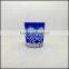 Cobalt Blue 8 oz Stock Hand Cut Round Glass Tumbler
