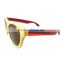 Rainbow wood sunglasses leg bamboo wood brown lens sun glasses