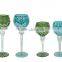 Mosaic glass goblet votive candle holders