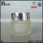  china cosmetics cream frosted glass jar 5ml mini glass jar vial with shiny silver lid