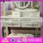 2016 wholesale fashionable white wooden makeup vanity table with mirror W08H060