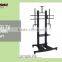 Metal TV Holder Adjustable LCD Monitor Display Mobile TV Cart With Wheel