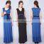 korean maternity fashion Royal Blue Nursing Ruffle Hem Maxi Dress pregnancy dress