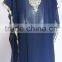 BLUE EMBROIDERED georgette CAFTAN kaftan tunic poncho Zip cover up