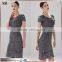 fashionable ladies crochet popular long black evening party dress