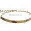 Simply Unique Micron Finish Three Tone Imitation Bangle Bracelet With Extension Link Chain