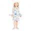 S33553W 2017 New England Style Girls Clothes Long Sleeve Animals Flower Kids Dresses