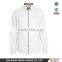White contrast color trim long sleeve dress shirt