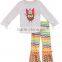 Girls boutique thanksgiving outfits turkey embroidery colthing and color stripe pants kids sets