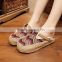 navy white women homemade linen sandals comfortable fisherman shoe folk slippers/Chinese ethnic flavor casual linen shoes