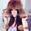 YR-434A Ladies' warm real raccoon fur funny winter hat/ ear flap hat