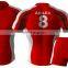 Red custom made sublimation rugby jersey with socks