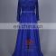 Lace Embroidered Royal Blue Long Sleeves Maxi Evening Dress For Fat Women HMY-CDA041 Ladies Long Evening Party Wear Gown