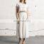 White High Waist Stacks Fitted Pant For Women