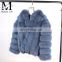 Wholesale Short Style Coats New Arrival Factory Price Winter Real Fox Fur Coat Women Blue Fox Fur Coat