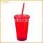Clear Acrylic 16oz Tumbler Cup Mug 16oz Skinny Acrylic Drink Tumbler with Lid and Straw Set