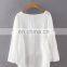 2017 spring summer whites V-neck blouses ladies loose clothes for women