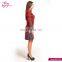 Polyester Fiber Woman One-Piece Latest Design Full Red Dress