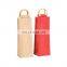 Bamboo handles customized eco bag custom single bottle jute wine bag