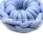 New style 100% polyester multicolor woven knot pillows