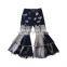 Kids Baby Girls Pants Blue Denim Patchwork Ruffles Button Flare Pants Outfits