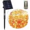 Solar waterproof copper wire string light home decor indoor outdoor christmas decoration fairy lights with Remote controller