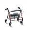 China Aluminum Folding Walking Aid Rollator Walker with Shopping Bag and Basket