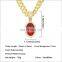 New Arrival Hiphop Rapper Tennis Chain With Green Ruby Stone Pendant Necklace For Women and Men