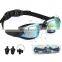 Swimming Glasses Anti-fog UV-protection Mirrored Coating Racing Training Silicone Gasket &Strap PC Lens Big Swimming Goggles