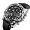 Custom quartz watches Skmei 9156 leather quartz watch with chronograph