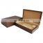 customised empty brown color leather gift jewelry boxes with paper packaging box 32.5x20x8.5cm