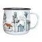 hotsale blue personalized customized printing guaranteed quality iron enamel mug with sublimation coating