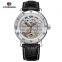FORSINING 9005 Men Automatic Mechanical Stainless Steel Case Watch High Quality Leather Watch Strap