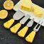 4 Pieces Unique Knife Tool Set Cheese Block Shape Handle Stainless Steel Cheese Knife Set For Pizza