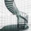 Safety Steel Structure Staircase of Curved  Staircase with Stainless Steel Staircase Railings