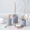 Bathroom Accessories Set Toilet Brush Holder Soap Dispenser Tumbler Soap Dish Linear Shape Concrete With Color Coating
