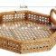 Polygon Rattan Serving Tray With Handles, Ottoman Tray for Living Room Wholesale Vietnam Supplier