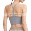 Newest Custom Logo Sexy Nude Thin Strap High Neck High Support Y Back Sport Gym Bra Top Workout Fitness Running Wear Women Yoga