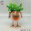 Metal plan pot of Santa planter pot for Christmas decorations