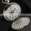 New Mens Smooth Stainless Steel Case White Dial Roman Numbers Modern Pocket Watch with Chain