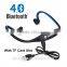 high quality battery TF card slot stereo bluetooth headset with mp3 player for tv