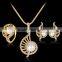 Romantic Simulated Pearl Crystal Necklace Earrings Sets Women Fashion Jewelry Sets for Party