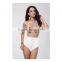 Sexy Women Fashion Vintage Triangle Halter Polka Dot Two Piece High Waisted Bathing Suits Bikini